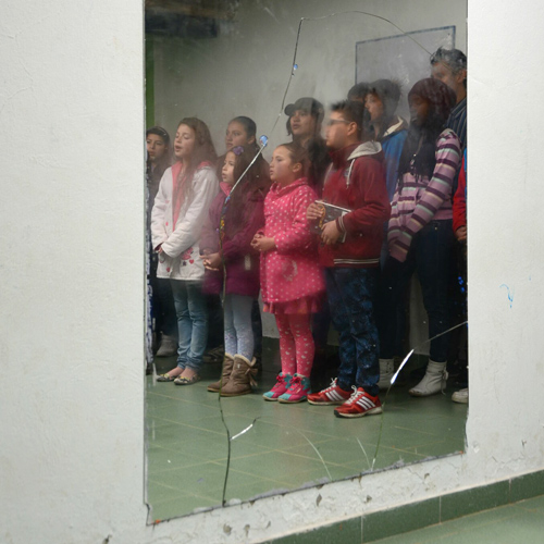 Allievi a lezione di canto dell’Escuela, Bogotà, 2015